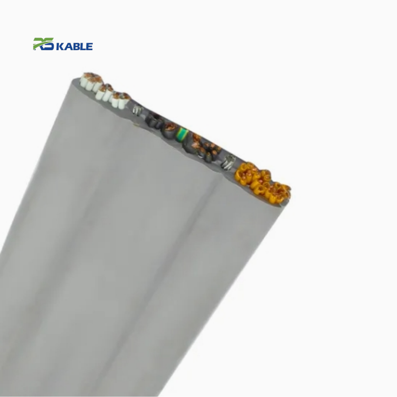 16-Pair 26AWG CAT6 S/FTP Shielded Bare Copper Elevator Flat Travel Cable | CCTV Compatible