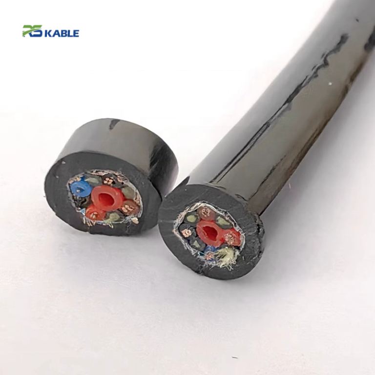 Reeling cable with integrated air hose for drum systems